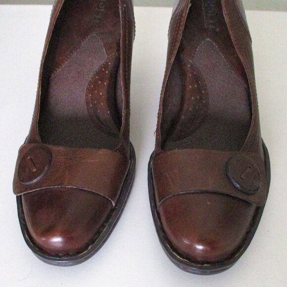 Born Womens Brown Leather Heel Pump - Size 6M - Picture 4 of 8